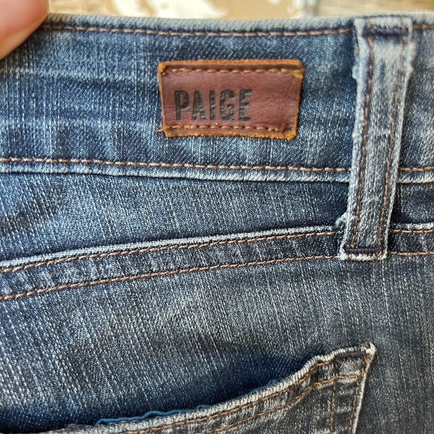 Paige "Jenna" Skyline Skinny Jeans Size 27 Dark Wash Denim Stretch Ankle