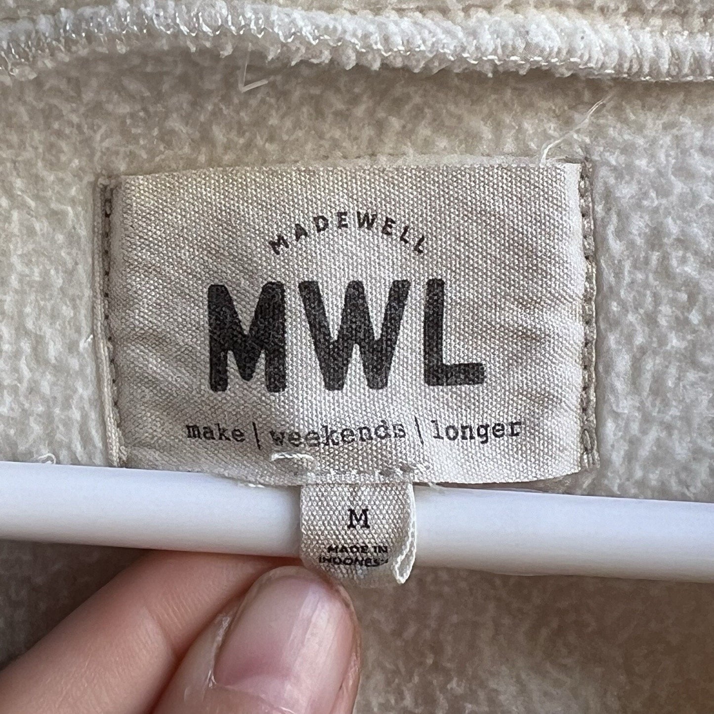 Madewell M Women's MWL Betterfleece Colorblock Full Zip Hoodie Sweatshirt Sherpa