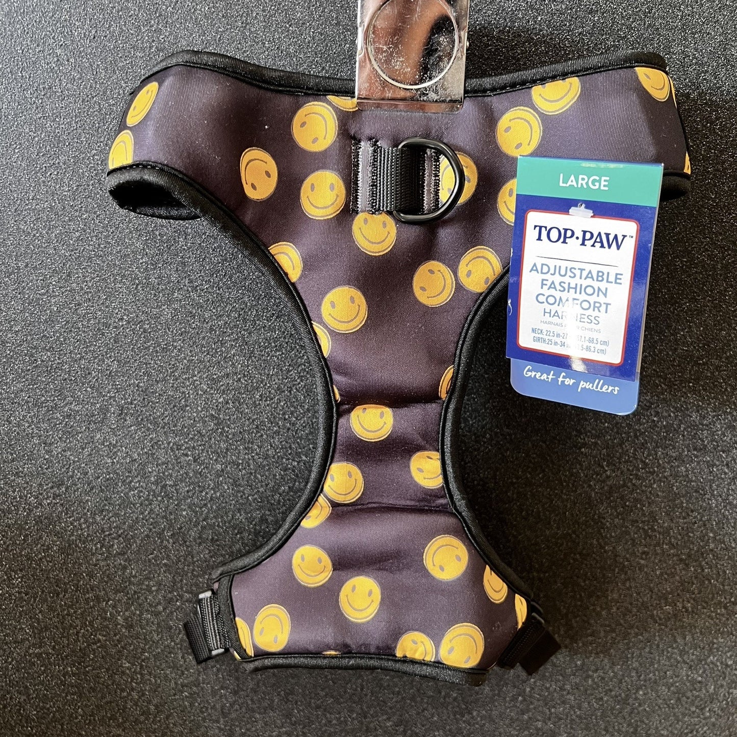 NWT Top Paw (L) Unisex SMILEY FACE Dog Puppy Soft Chest Harness Cute Funny