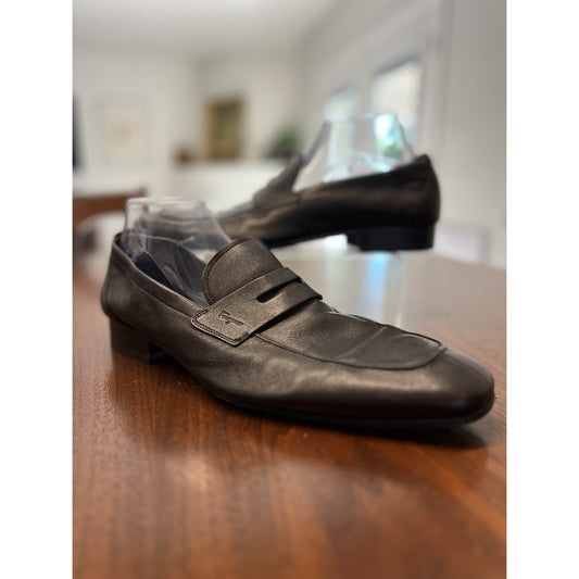 Salvatore Ferragamo Chocolate Brown Soft Leather Penny Loafer Sz 11 EE