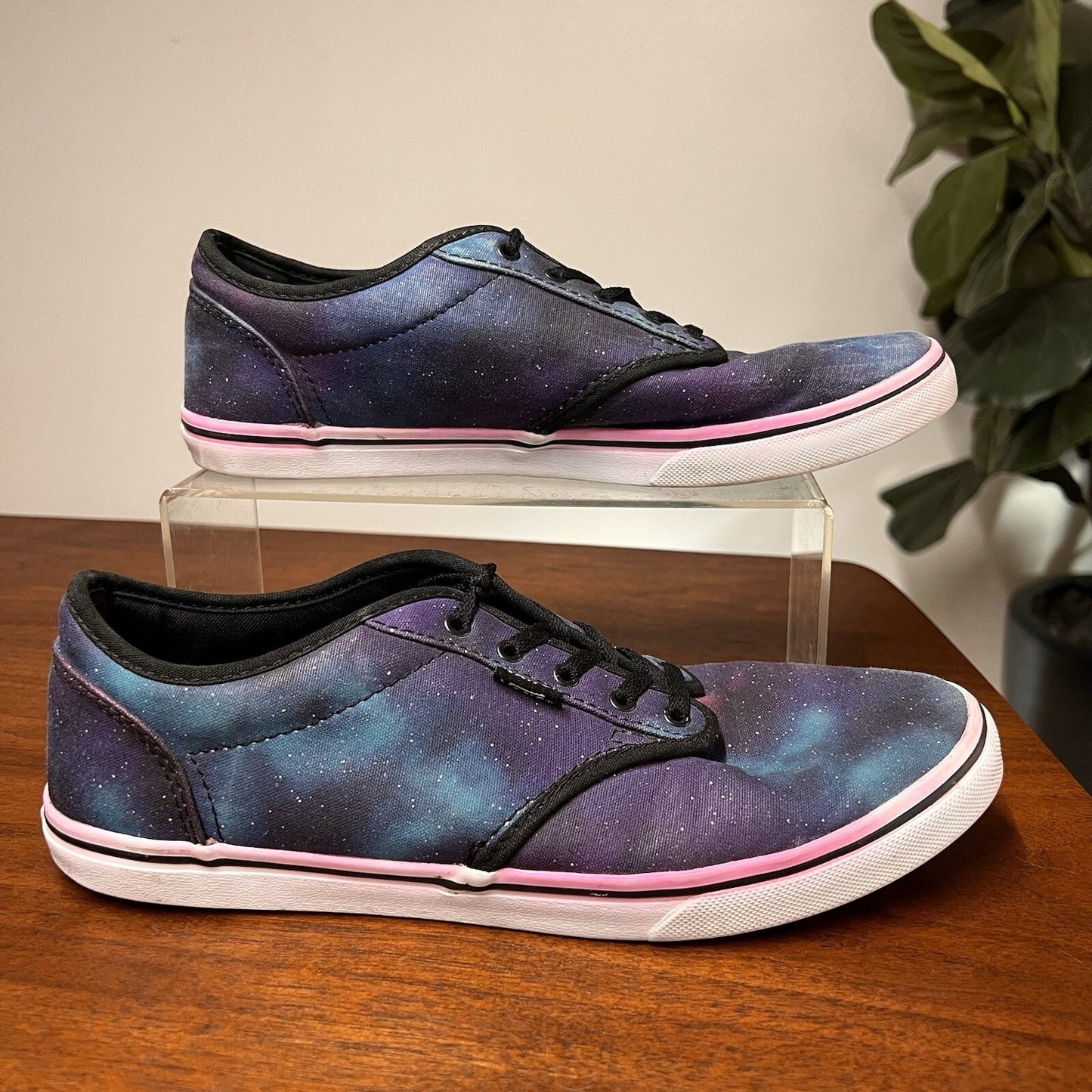 VANS LPE (Sz 9 Women) Blue Purple Pink Cosmic Galaxy Space Lace Up Lo Pro