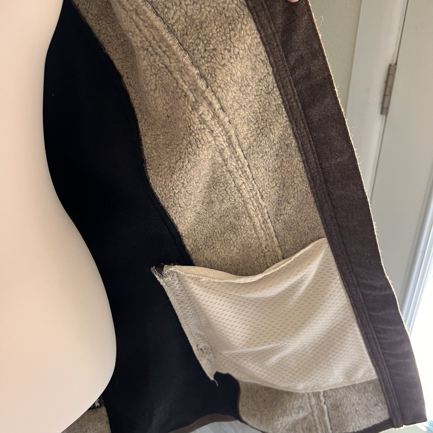 NWOT Kuhl XL Women's Dani Sherpa Trench Brown Wool Faux Leather Removable Hood
