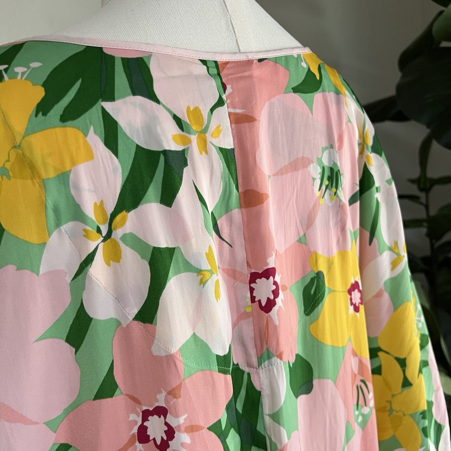 KATE SPADE Caftan Dress L/XL Painterly Petals Floral Muumuu Retro Vintage Mod
