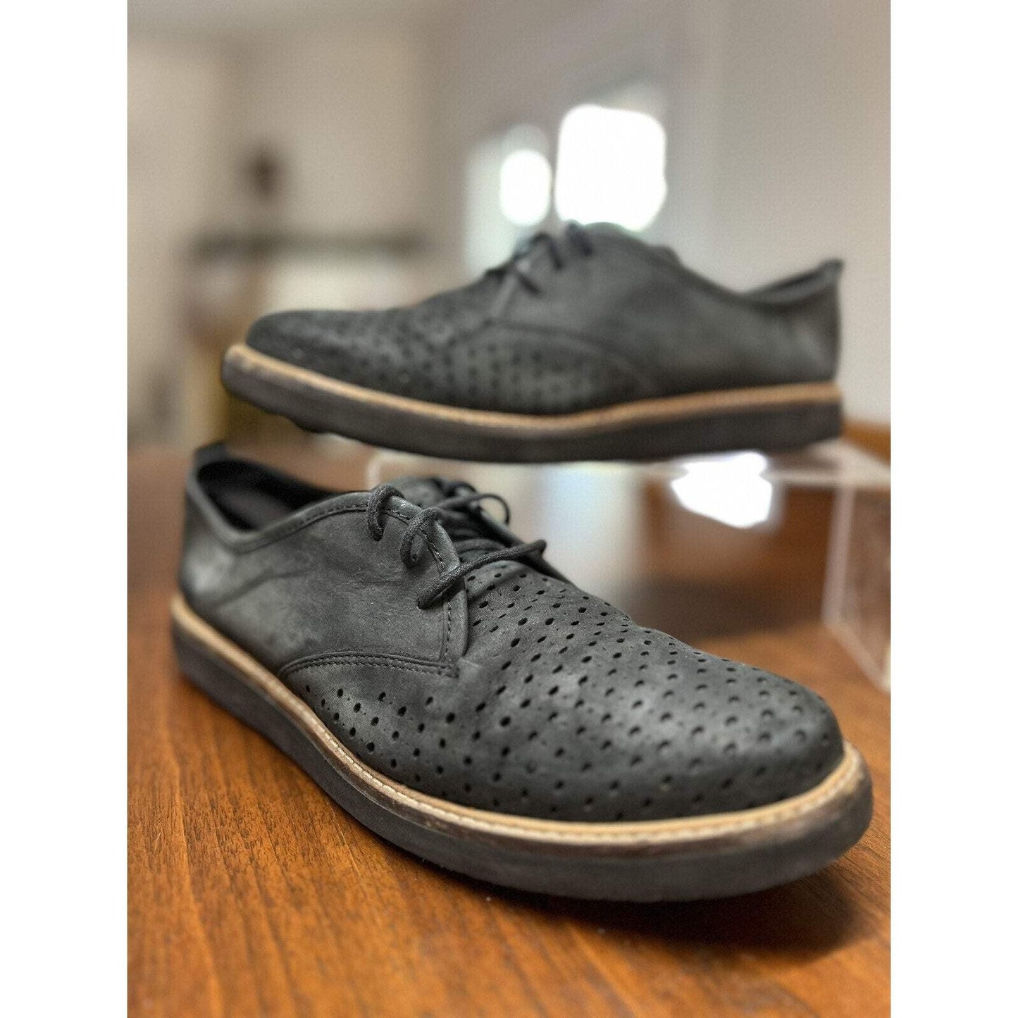 Clarks Mens Black Oxfords Lace Ups Casual Shoes SZ 9.5