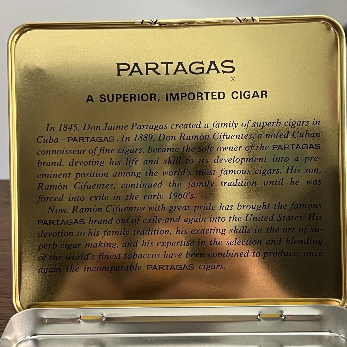 Vintage Partagas Superior Tin Imported 10 Cigars Puritos Santiago Dominican