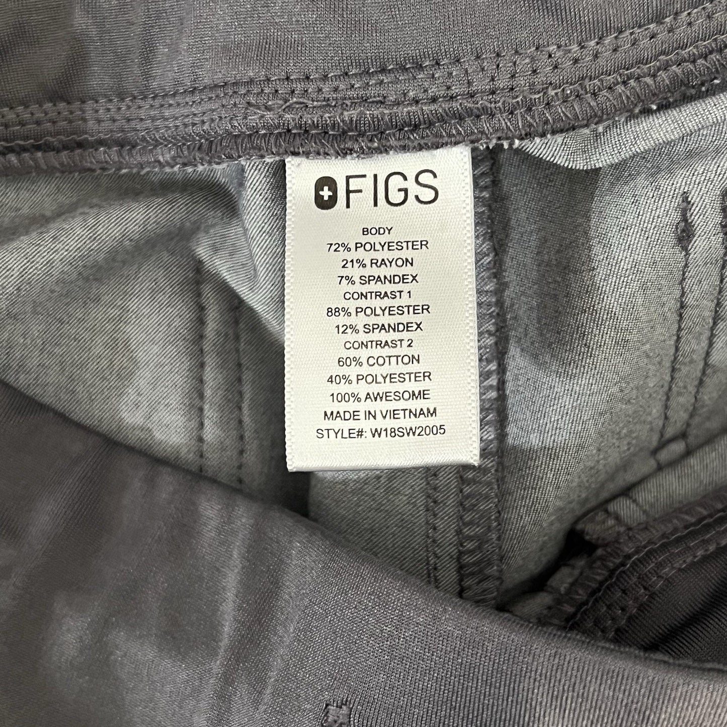 FIGS Zamora Women’s Graphite Size S Jogger Scrub Pants #w18sw2005