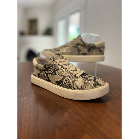 Sam Edelman Ethyl Beach Multi Snake Leather Casual Lace-Up Sneaker Shoes Size 9