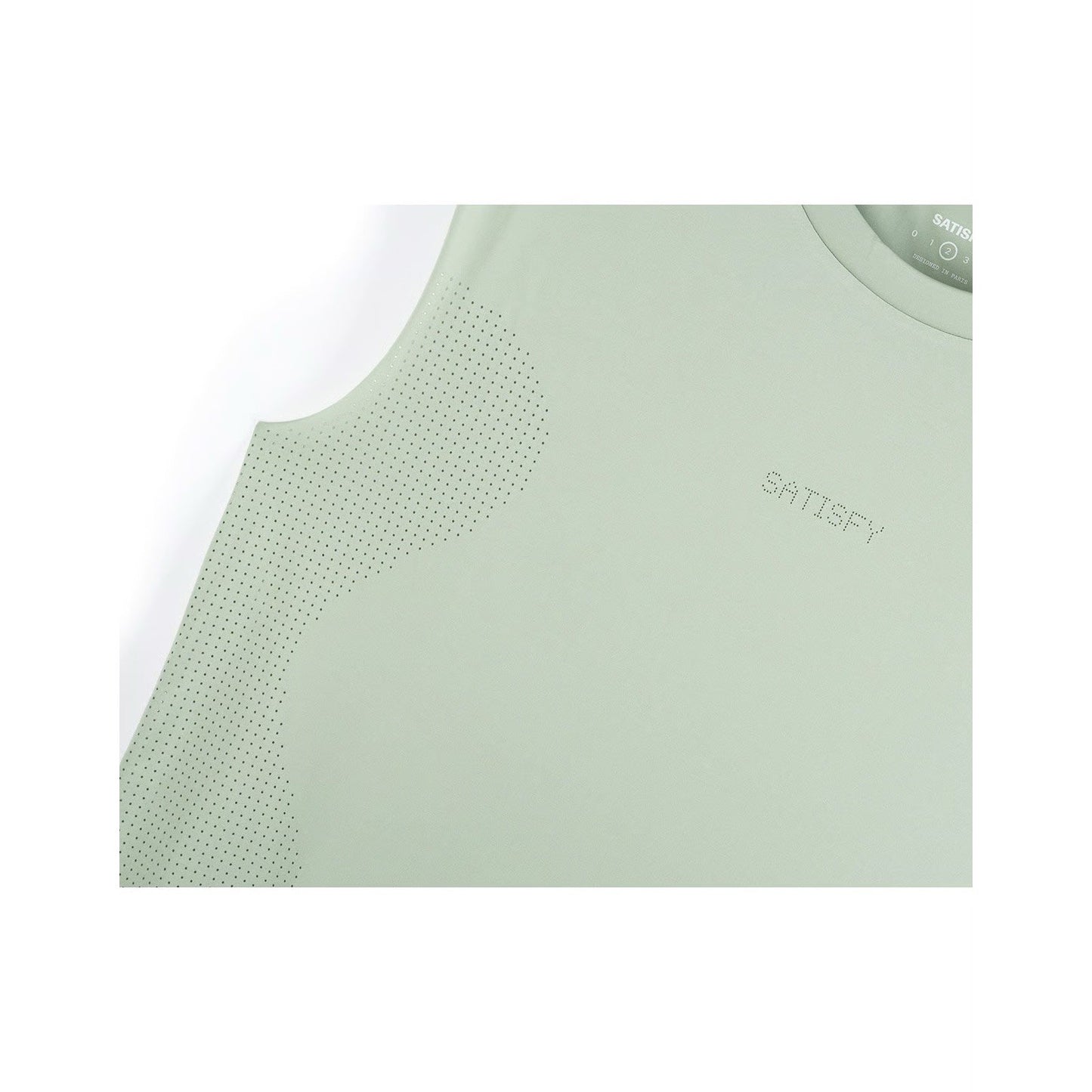 Satisfy Air Logo-Perforated Auralite Tank 38” Sleeveless Muscle Tee Running
