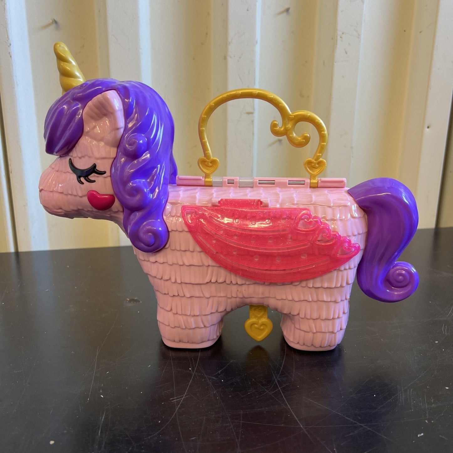 Polly Pocket Unicorn Party Piñata Large Compact Playset Incomplete