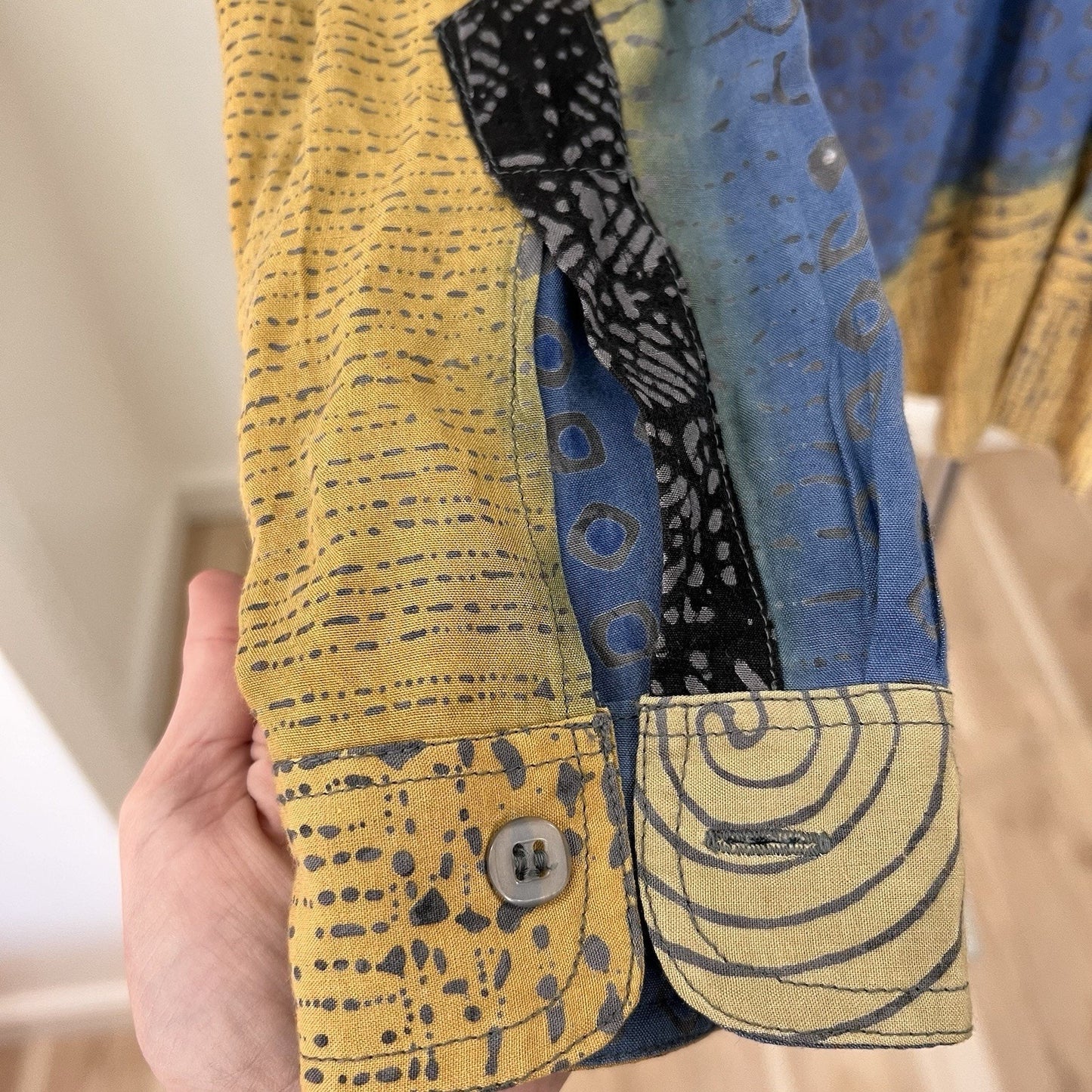 Vintage 90s Climate (M) Men’s Button Up Batik Tribal Oversized Unisex Artsy Boho