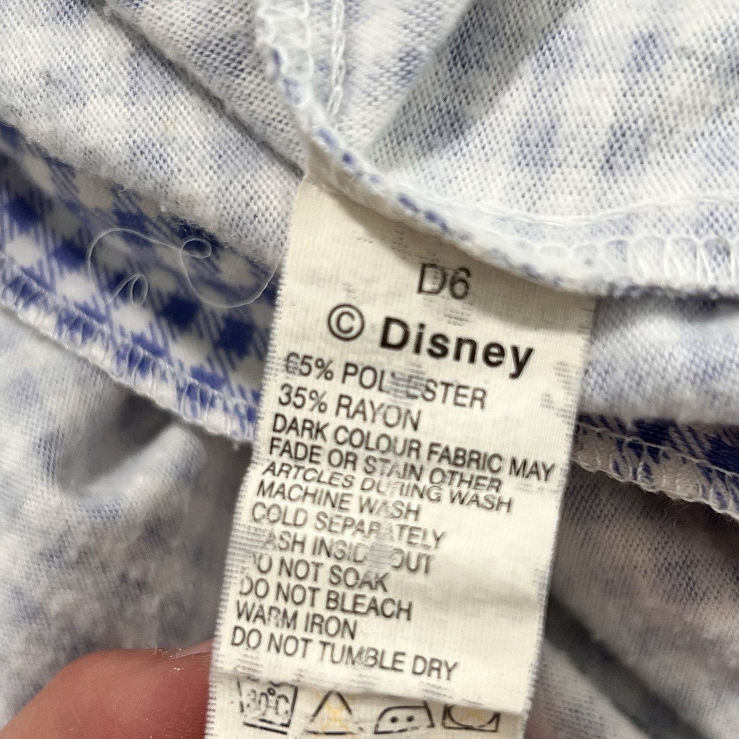 Vintage Mickey Mouse Button Front Women Pajama Shirt (L) Gingham Cozy Nostalgic