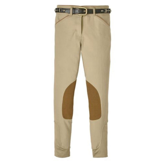NWT Dover Saddlery Beverly Breeches Girls 14 Horse Riding Pant Tan Knee Patch