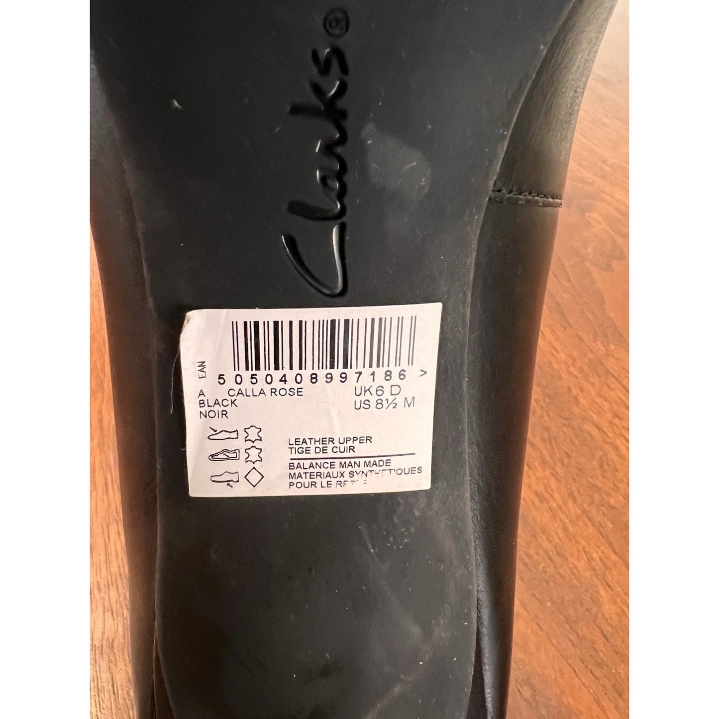 Clarks Calla Rose pointed toe patent leather heels black pump Women’s Size 8.5