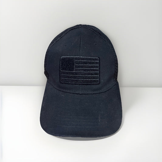 Highland Tactical American Flag Hat Cap Snap Back Mesh Mens Black