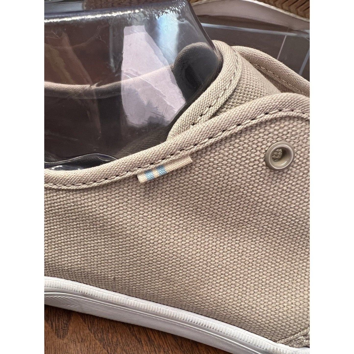 Toms Men's Carlo Beige Canvas Sneakers Lace Up 10016345 US Shoe Size 9
