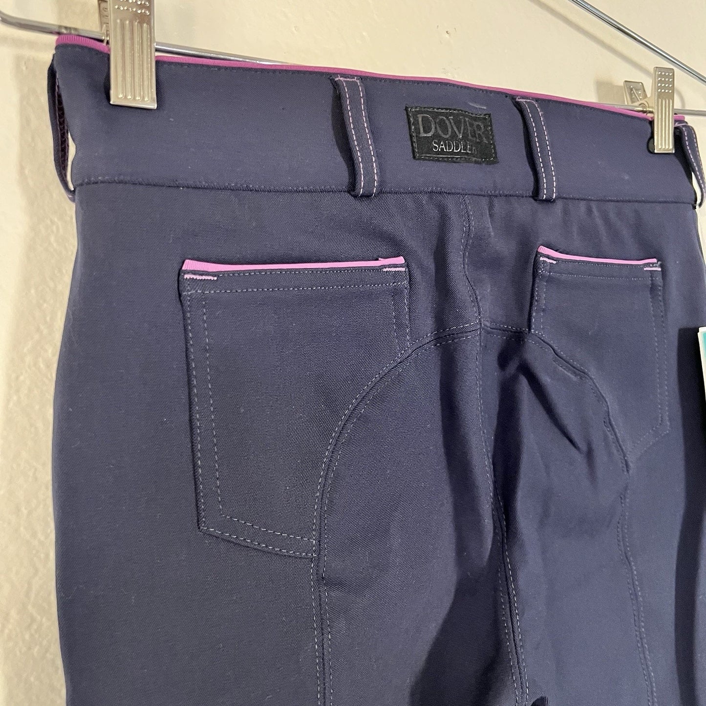 NWT Dover Saddlery Wellesley Breeches Girls 14 Horse Riding Purple Blue Pant