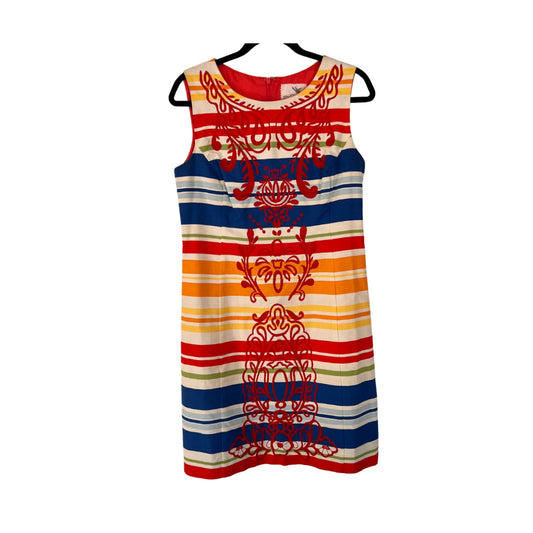 $178 NWOT Tabitha (8) Anthropologie Totem 100% Cotton Dress Stripe Embroidered