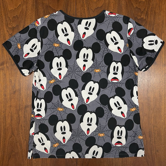 Tooniforms Disney Halloween Mickey Mouse (S) Scrub Top 100% Cotton Pockets AOP