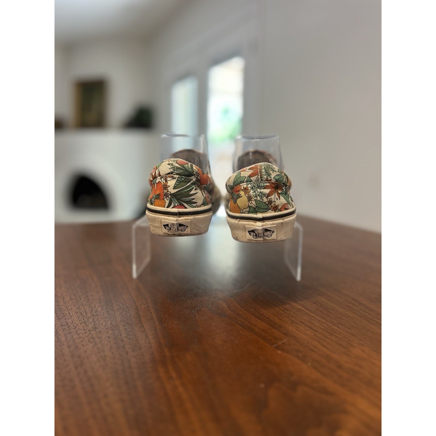 Vans Classic Slip-On Multi Tropic Floral Women’s Size 7 Sneakers Orange Green
