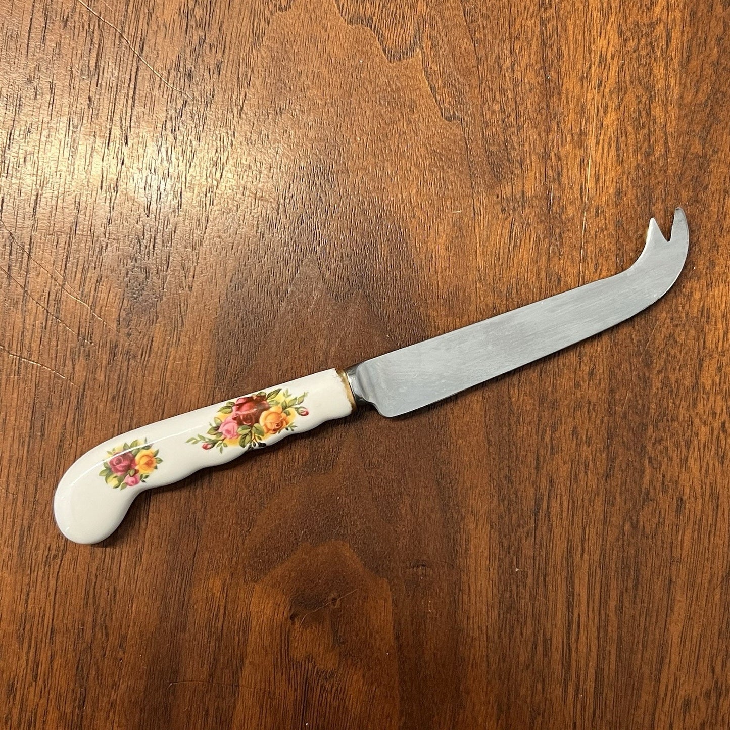 Royal Albert Old Country Roses Forked Cheese Knife Serving Stainless Steel 8”