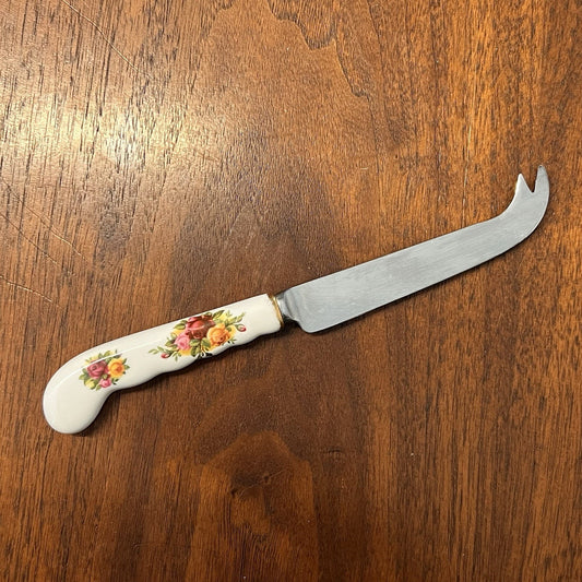 Royal Albert Old Country Roses Forked Cheese Knife Serving Stainless Steel 8”