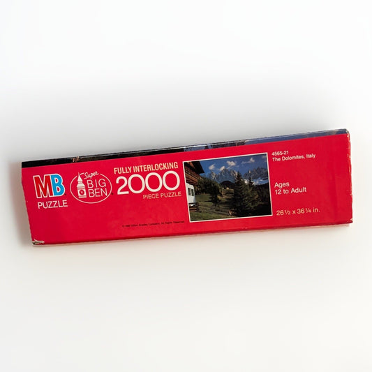 Vtg 1989 Milton Bradley Super Big Ben 2000pc Dolomites, Italy Puzzle-New UNOPEN