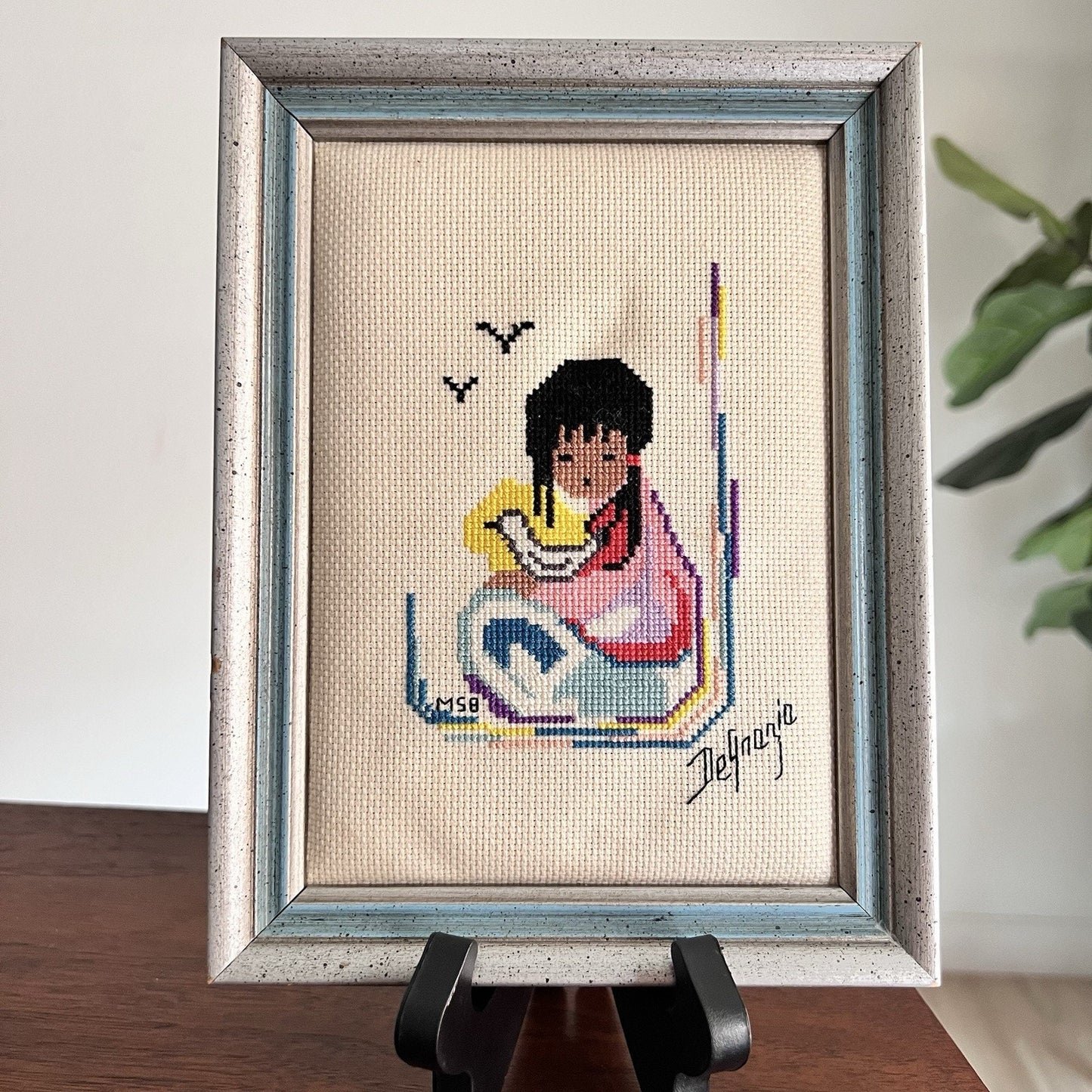 De Grazia Needlepoint Wood Framed