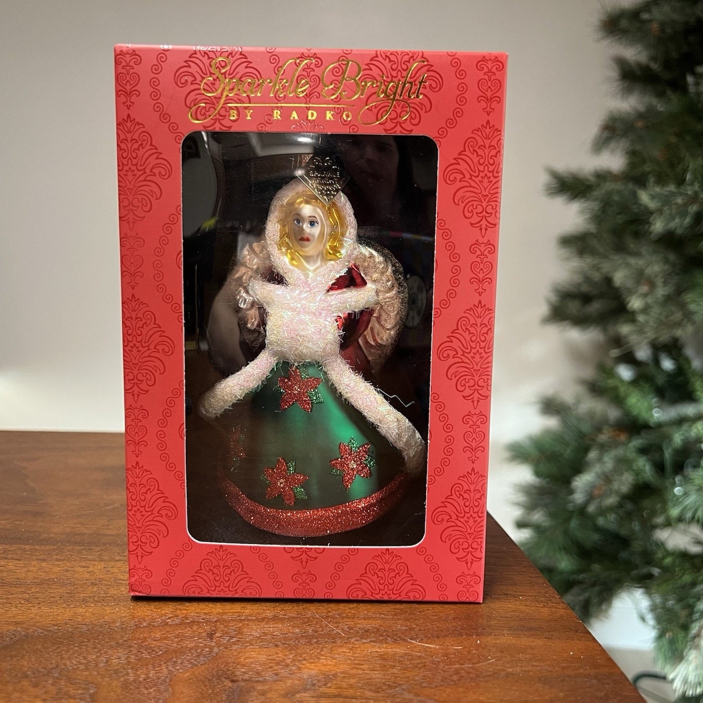 2025 Radko SPARKLE BRIGHT Angel 5.5" Blown Glass Christmas Ornament Hand Painted