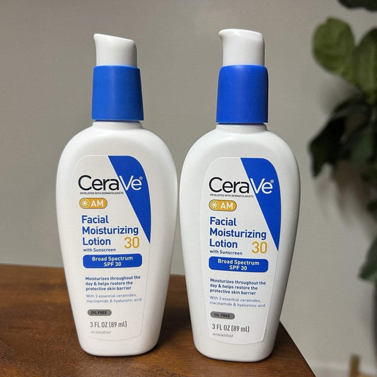 2 Pack 3 Oz CeraVe AM Facial Moisturizing Lotion SPF 30 Sunscreen Exp 2027