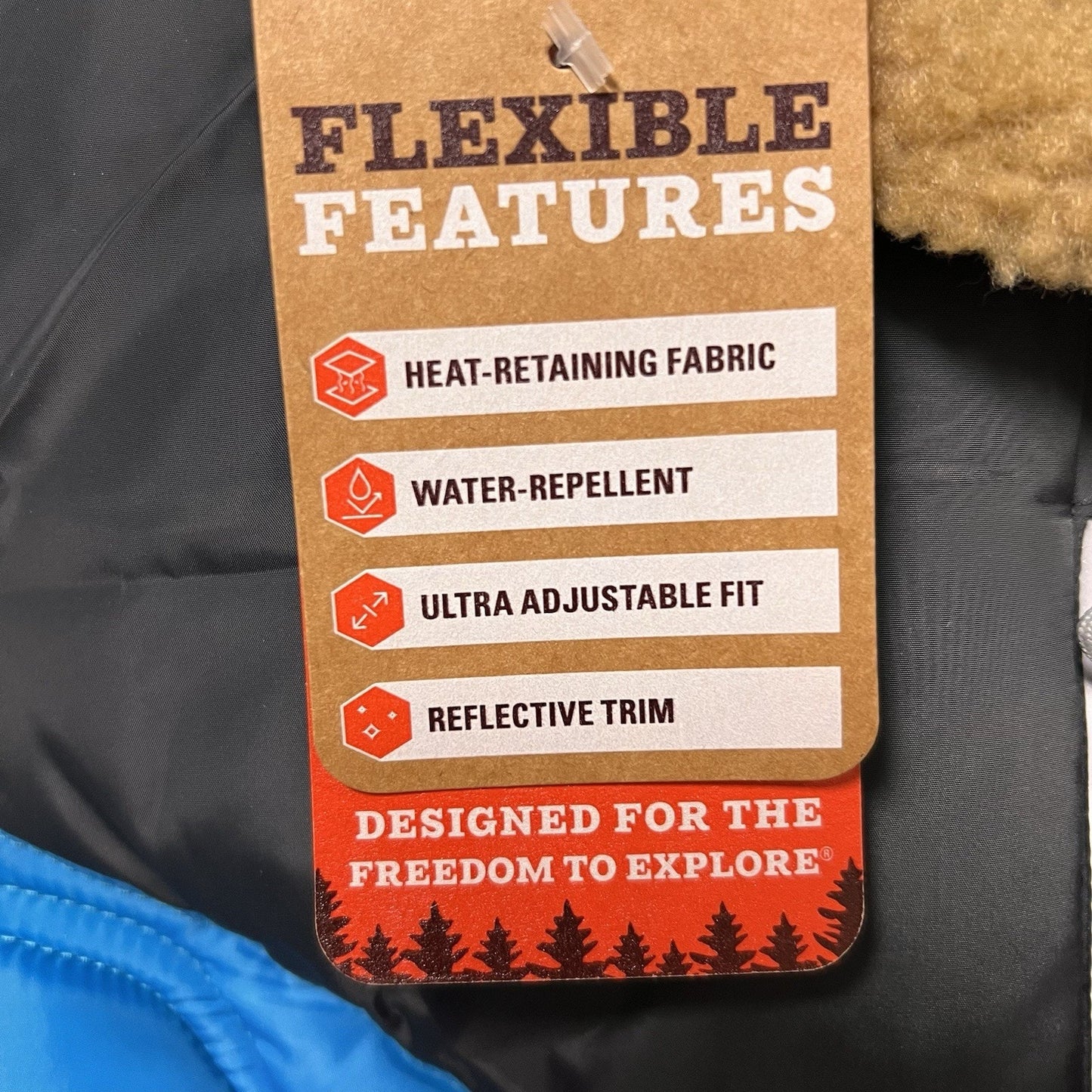 Arcadia Trail XL Insulated Dog Puffer Coat Sherpa Fleece Reflective Thermal Camp