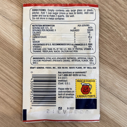 Vintage Kool Aid Rock A Dile Red Packet NOS Drink Mix Unopened 90s