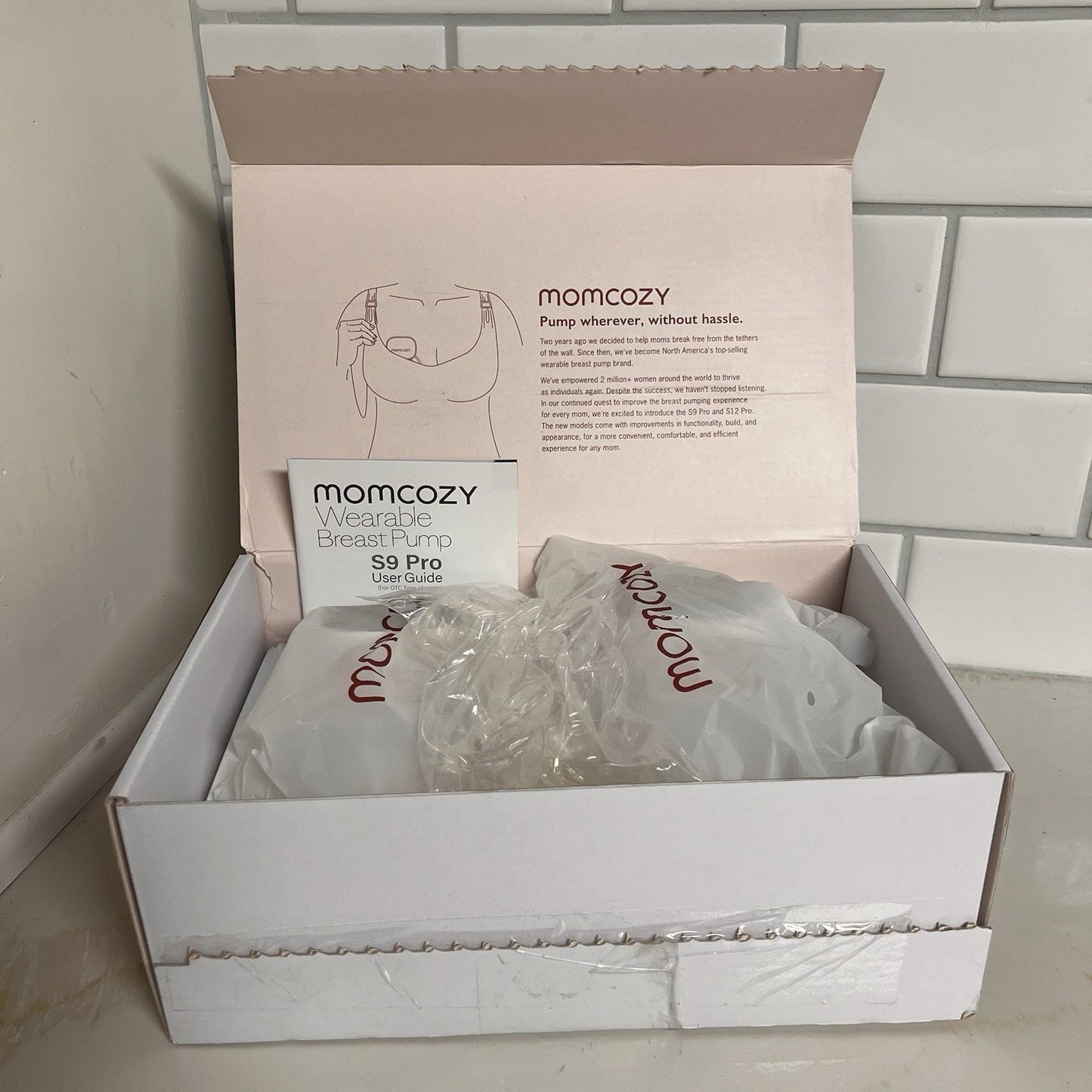 Momcozy S9 Pro Upgraded Double Wearable Breast Pump 6 Oz Hands Free Open Box