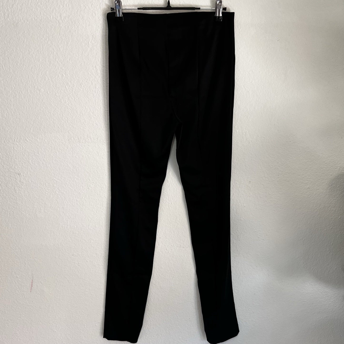 NWT $295 Theory Skinny Legging 4/27 Black Satin Stretch Pants Ankle Zip
