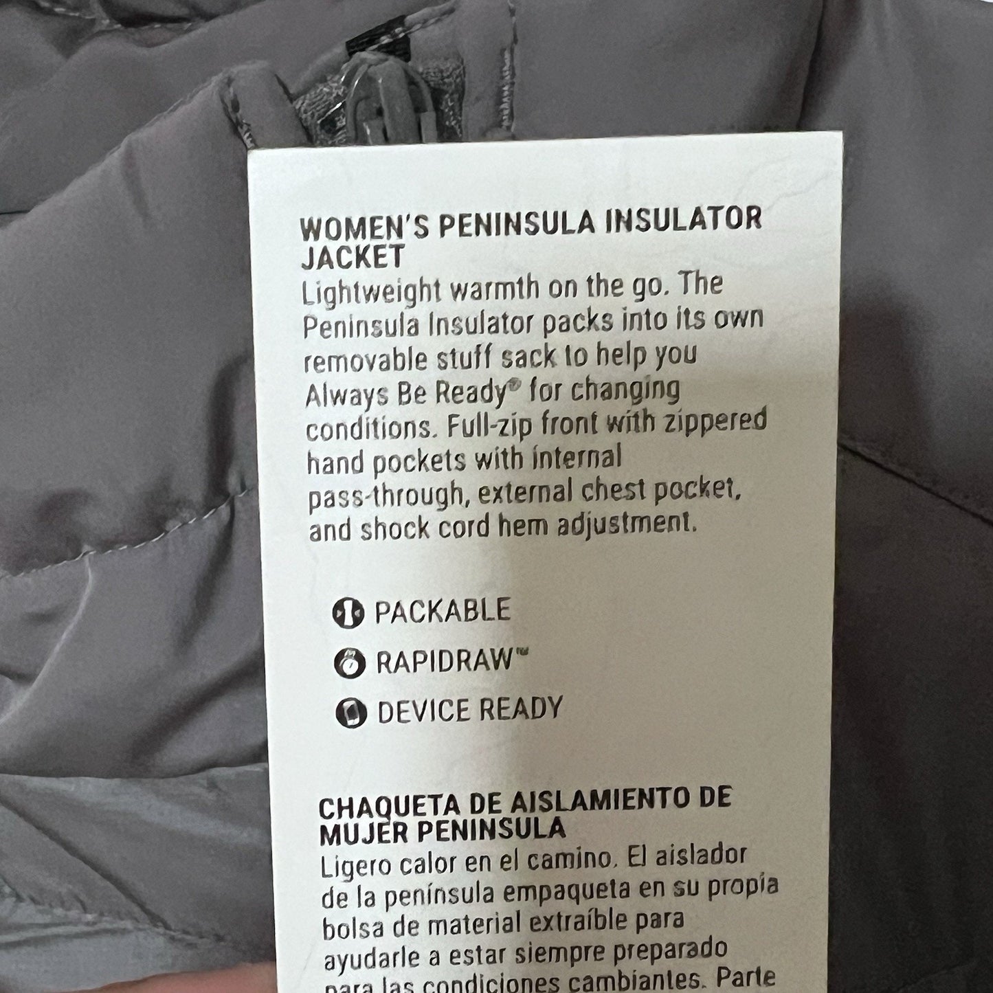 NWT 5.11 Tactical Womens XL Grey Peninsula New Puffer Jacket Coat Conceal Carry