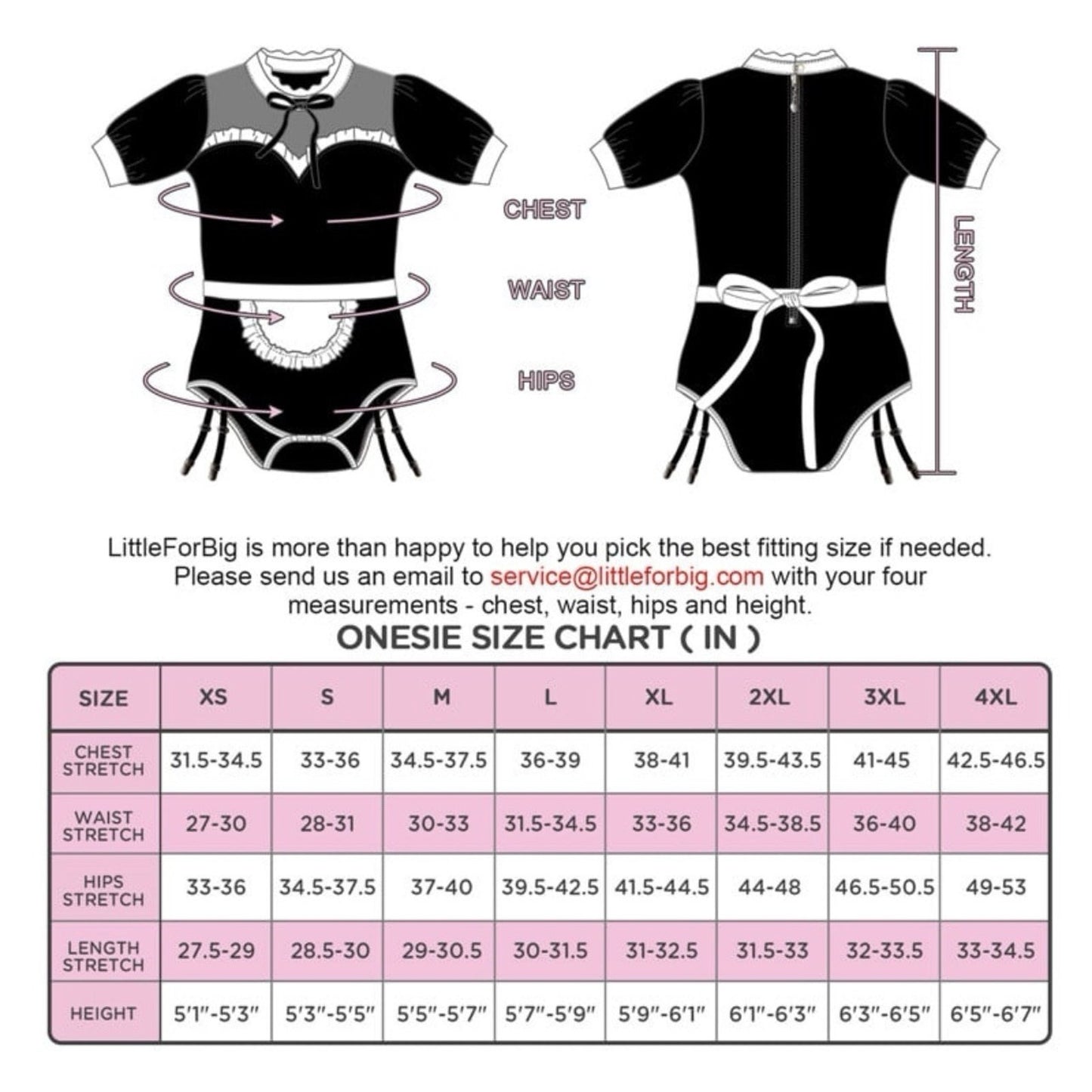 Little for Big XS Bodysuits Diaper Cover NWT Maid Brat Cheerleader Kink Roleplay