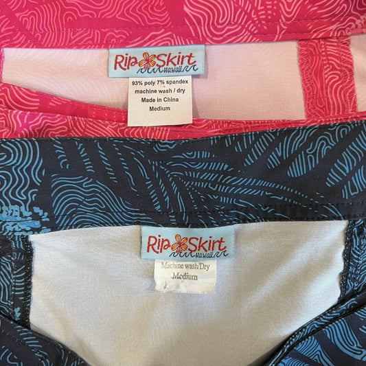 Set of 2 Ripskirt Wrap Skirts (M) Length 2 Swim Cover-Up Blue Pink Quick Dry