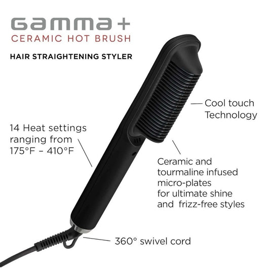 GAMMA+ Ceramic Hot Brush Hair Straightening Cool Touch GP701B