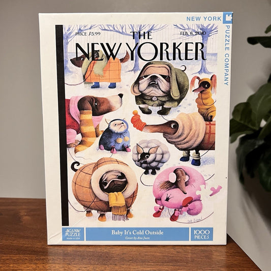 New Yorker Puzzle Baby It's Cold Outside 1000 Pcs Funny Dogs Ana Juan Feb 2010