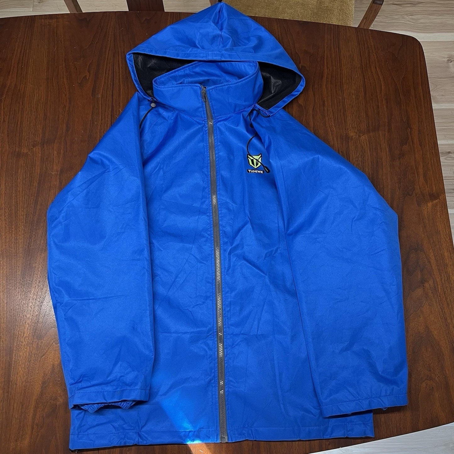 TideWe Rain Jacket Blue (M) Waterproof Anti-tear Concealed Hood Lightweight