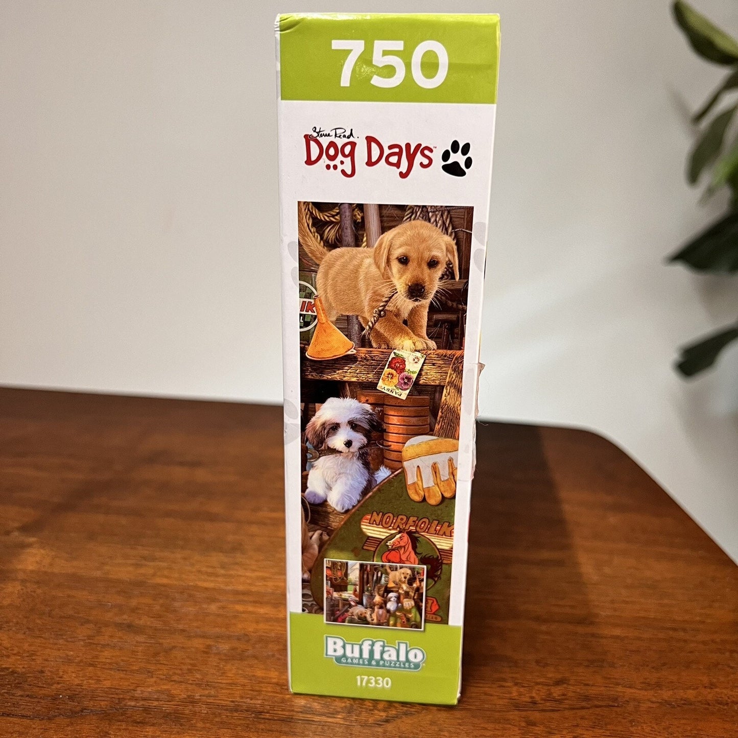 RARE Steve Read Puppy Workshed Dog Days 750 Piece Buffalo Jigsaw Puzzle Complete