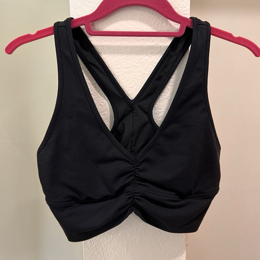 Alo Yoga Wild Thing Sports Bra Medium Black Ruched Racerback Crop Supportive