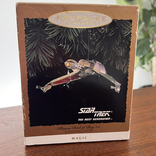 1994 Klingon Bird Of Prey Hallmark Magic Christmas Ornament Star Trek TNG Rare