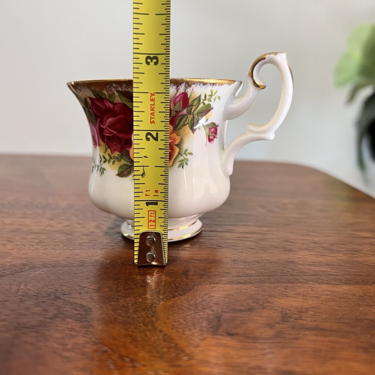 1962 Royal Albert Old Country Roses Montrose Demitasse Cup & Saucer Footed
