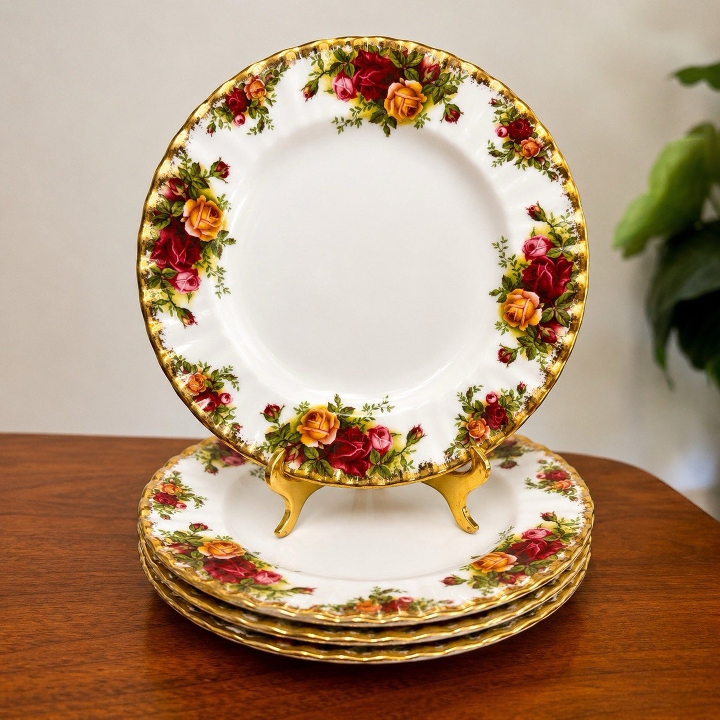 4 x Old Country Roses Royal Albert Bread Butter Plate 6-1/4” Bone China 1962