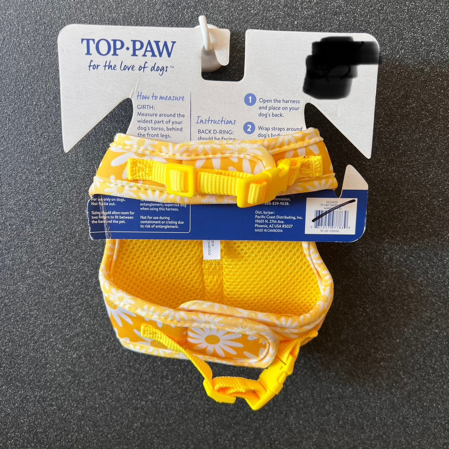 NWT Top Paw XXS Yellow Floral Daisy Comfort Dog Puppy Vest Harness Spring Color