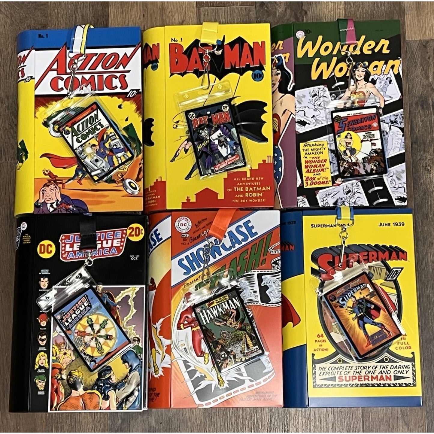 DC Comics 90th Anniversary AMC Popcorn Buckets Complete Set Of 6 w/ Lanyards