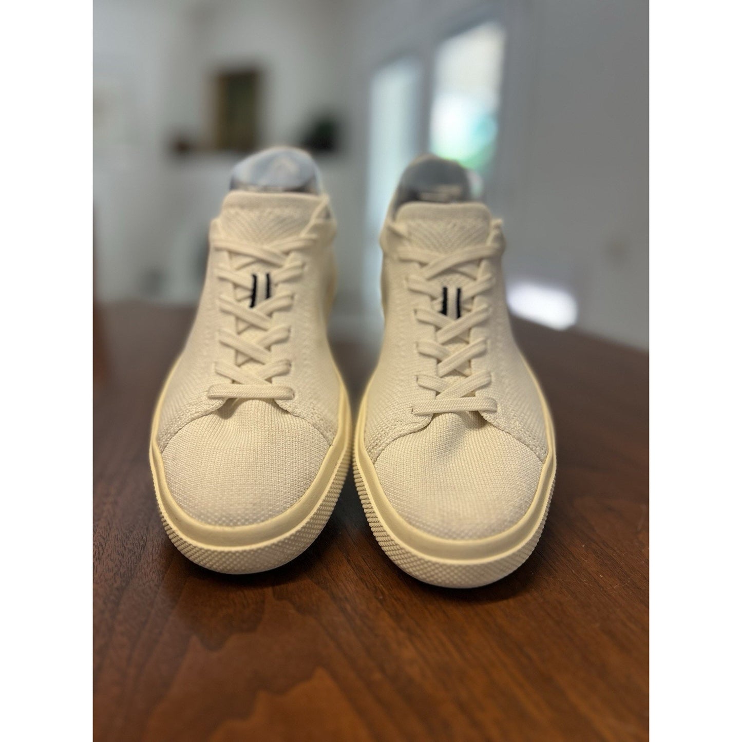 Rothy's RS02 Sneaker Womens 8.5 Mens 7 Bone Off White Knit Lace Up Low Top Tech