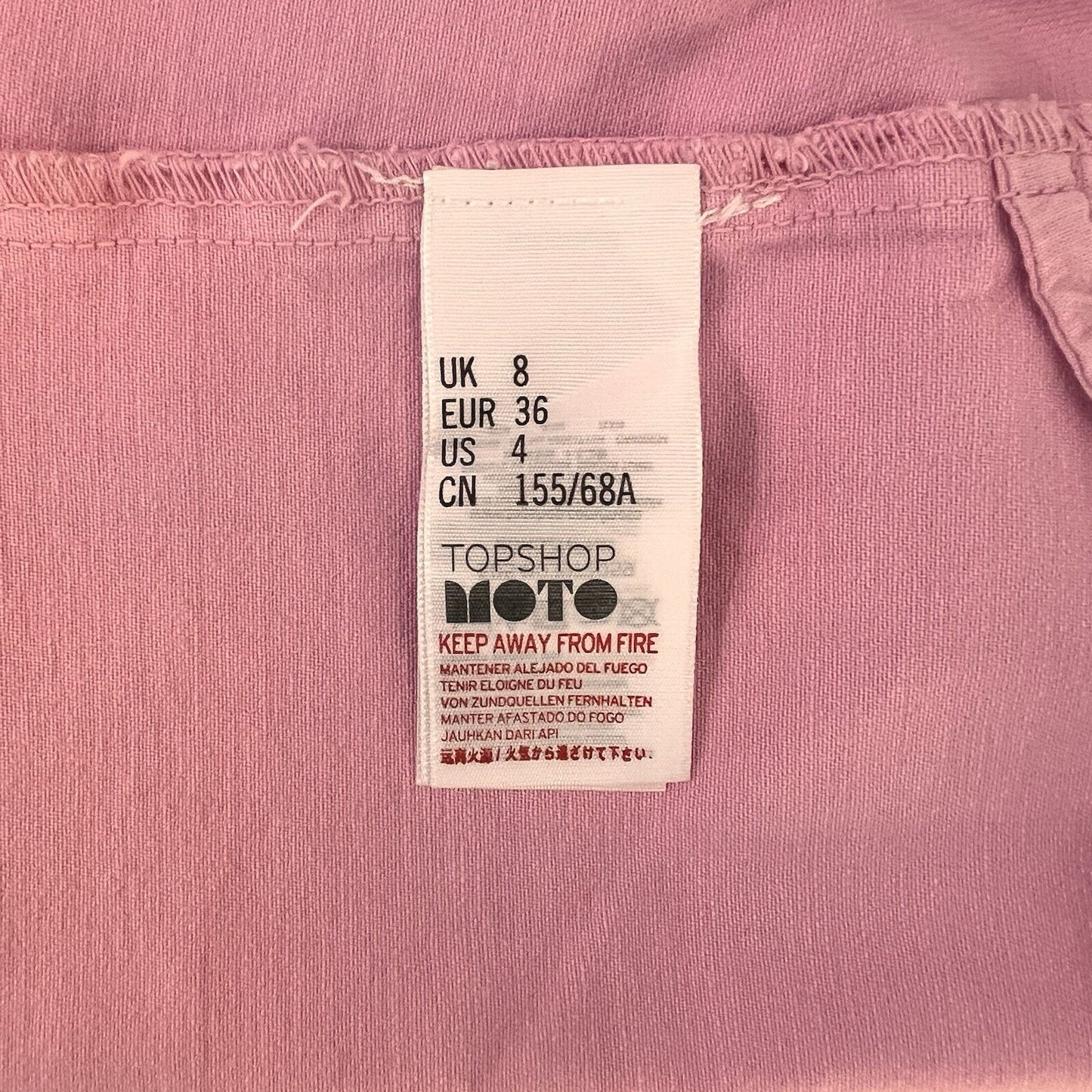 Topshop Moto Y2K Miniskirt Bubblegum Pink 27” Sz 4 Barbie Cutoff Raw Hem Petite
