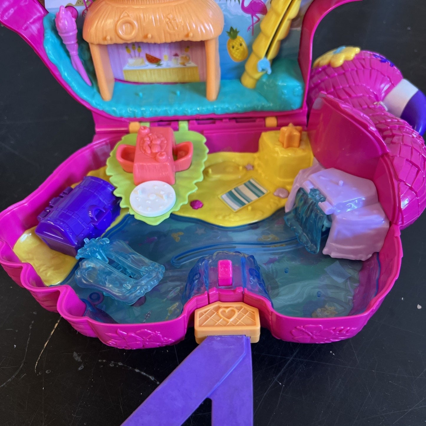 Polly Pocket Pink Flamingo Party Playset Large Compact Incomplete 2021 Mattel