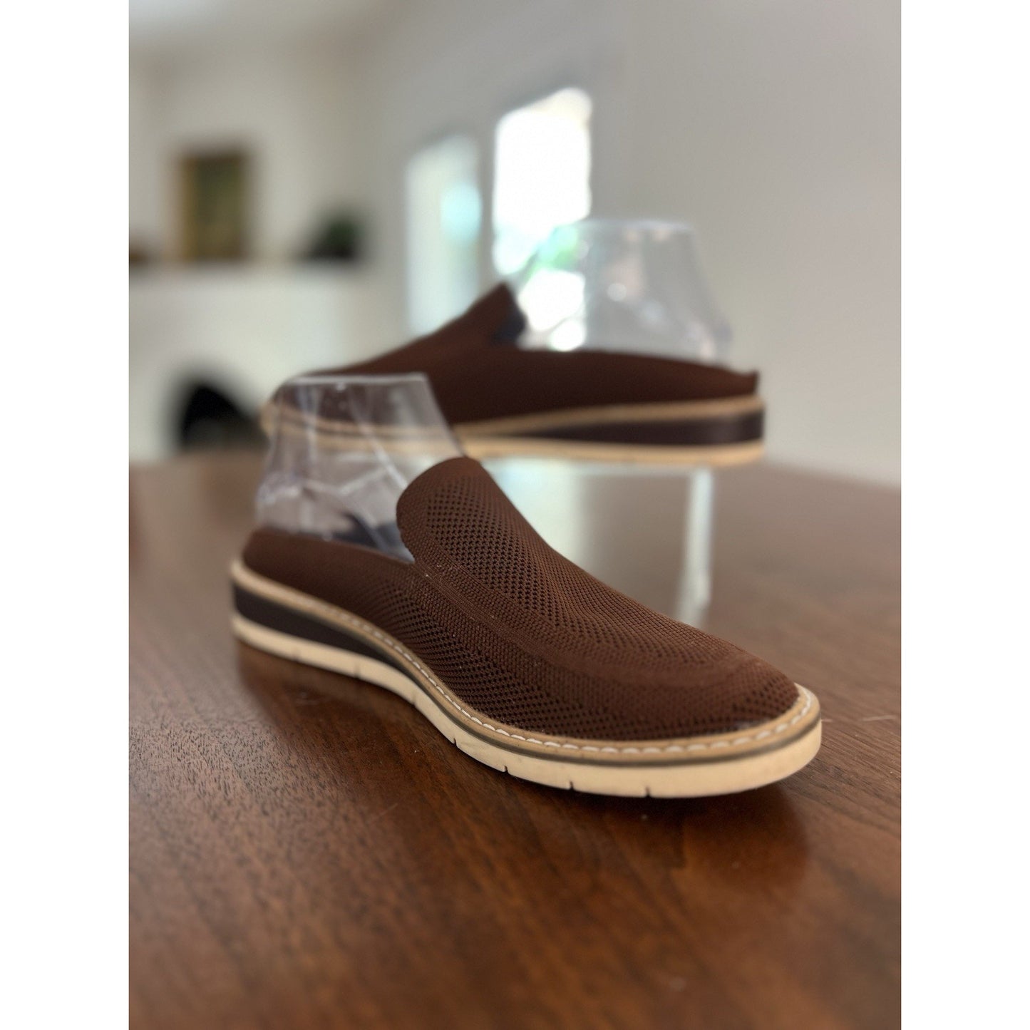 Taryn by Taryn Rose Brown Knit Slip-On Casual Mule Shoes Women’s Size 10